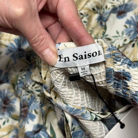 En Saison Dahlia Floral Puff Sleeve Mini Dress NWT Cottagecore Romantic Dress M - Picture 12 of 16